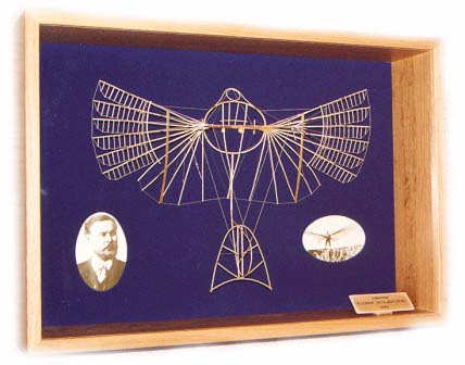 Lilienthal small wingbeating apparatus of 1893. The model is shown in its display case and limited to 100 pieces.